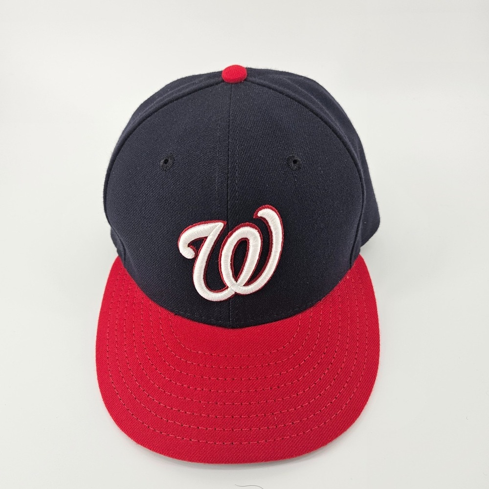 New Era Washington Nationals Hat Size 7 59FIFTY Authentic On Field Cap Navy Red